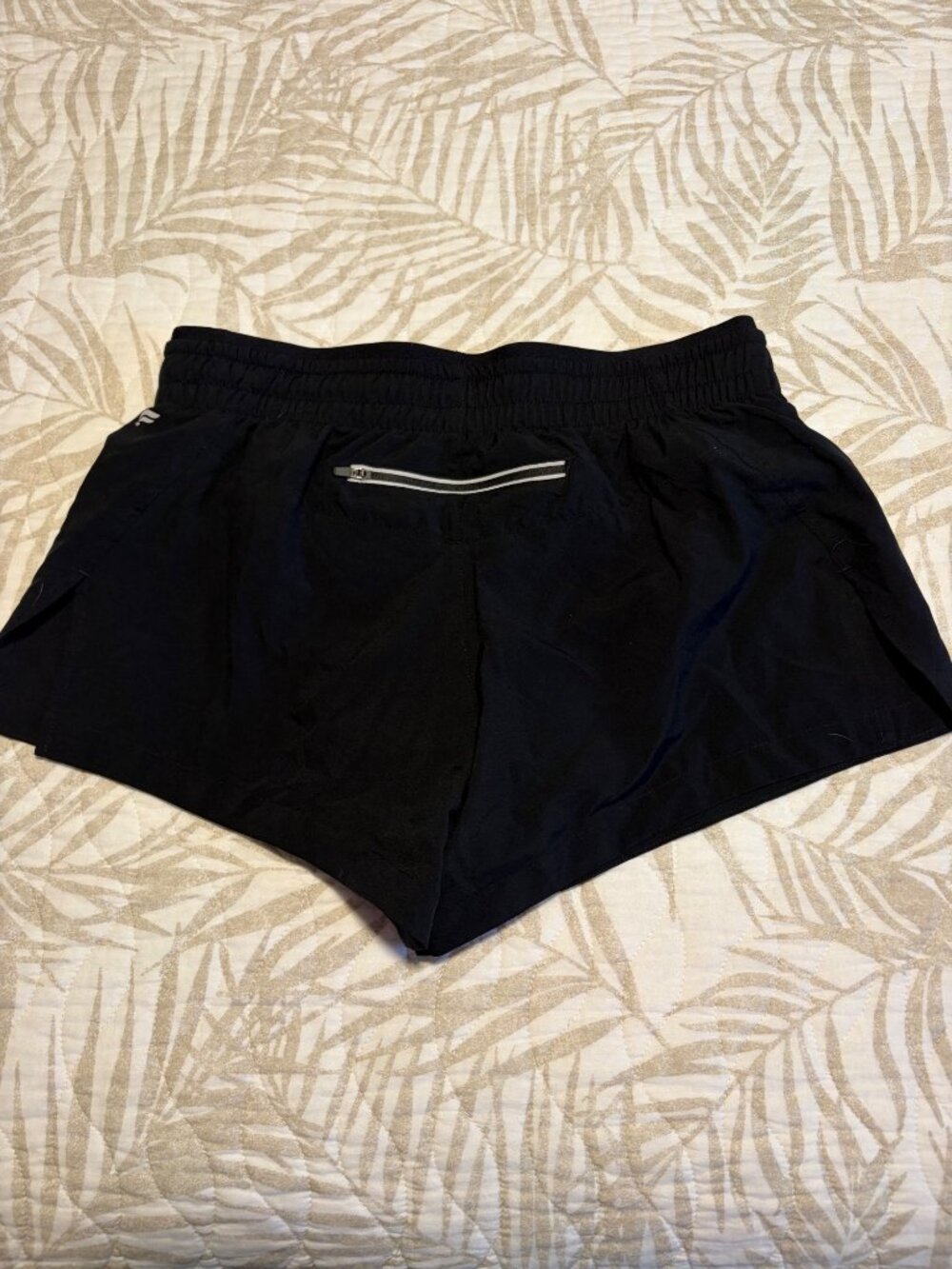 Lightweight Black Polyester Blend Athletic Shorts With Elastic Waistband Small